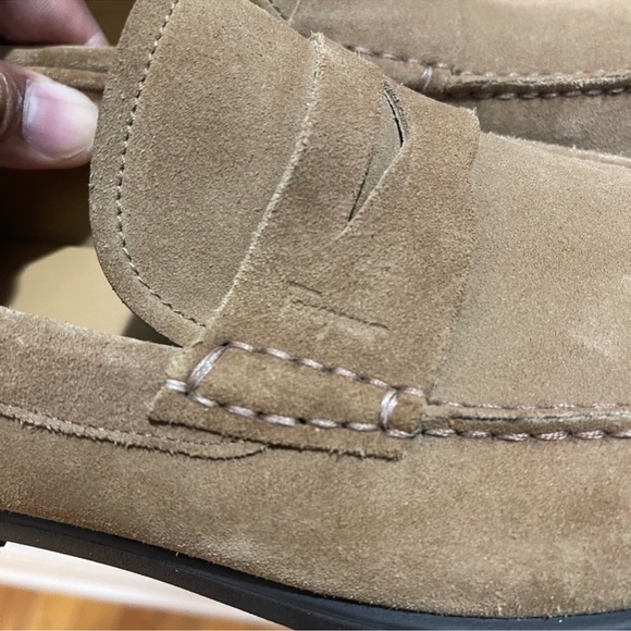 Salvatore Ferragamo FERRO2 Penny Loafers Suede Beige Sz 9 - Picture 5 of 14